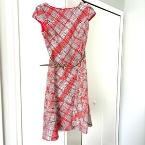 Anne Klein Red and White Patterned Dress